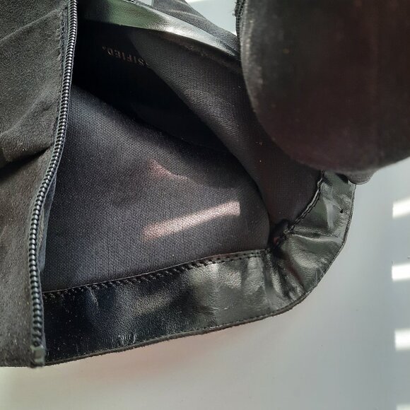 BRAND NEW 6.5 DESIGNER BRIGHT BLACK BOOTS - Picture 3 of 5